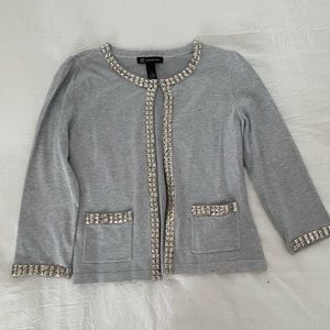 INC Gray Cardigan with Silver Studs
